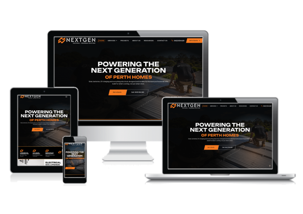 NextGen Electrical & Renewable Solutions website built by DeCODE Digital