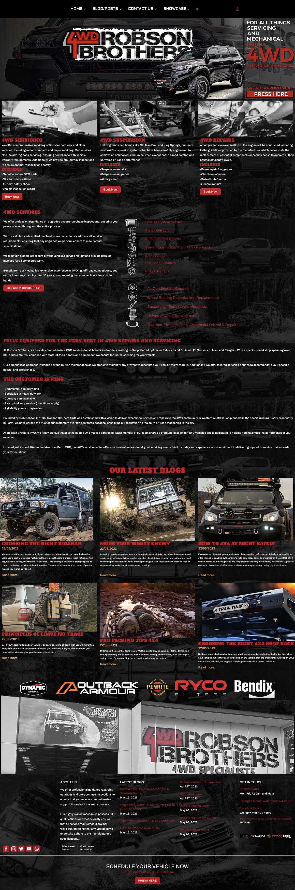 Robson Brothers 4WD homepage, before the DeCODE rebuild