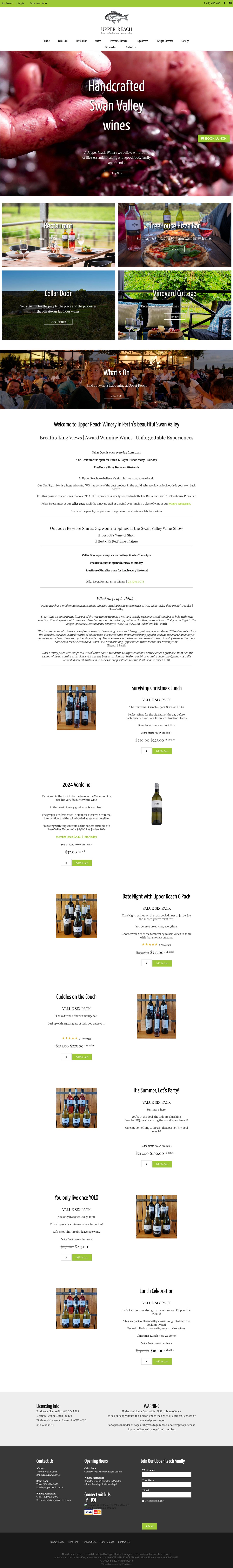 Upper Reach Winery homepage, before the DeCODE rebuild