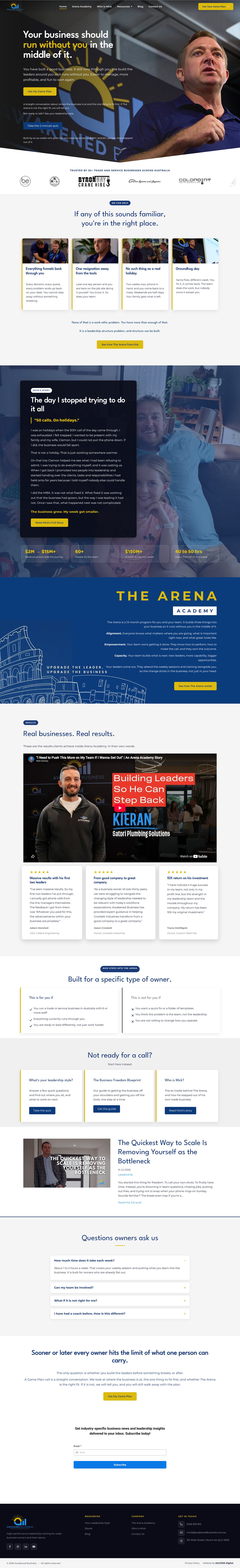 Awakened Business homepage, after the DeCODE rebuild