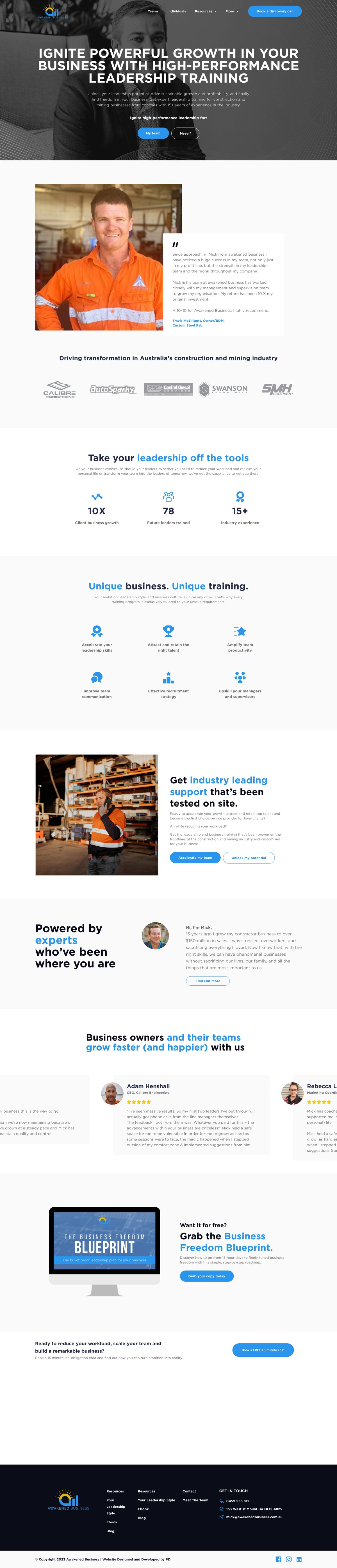 Awakened Business homepage, before the DeCODE rebuild