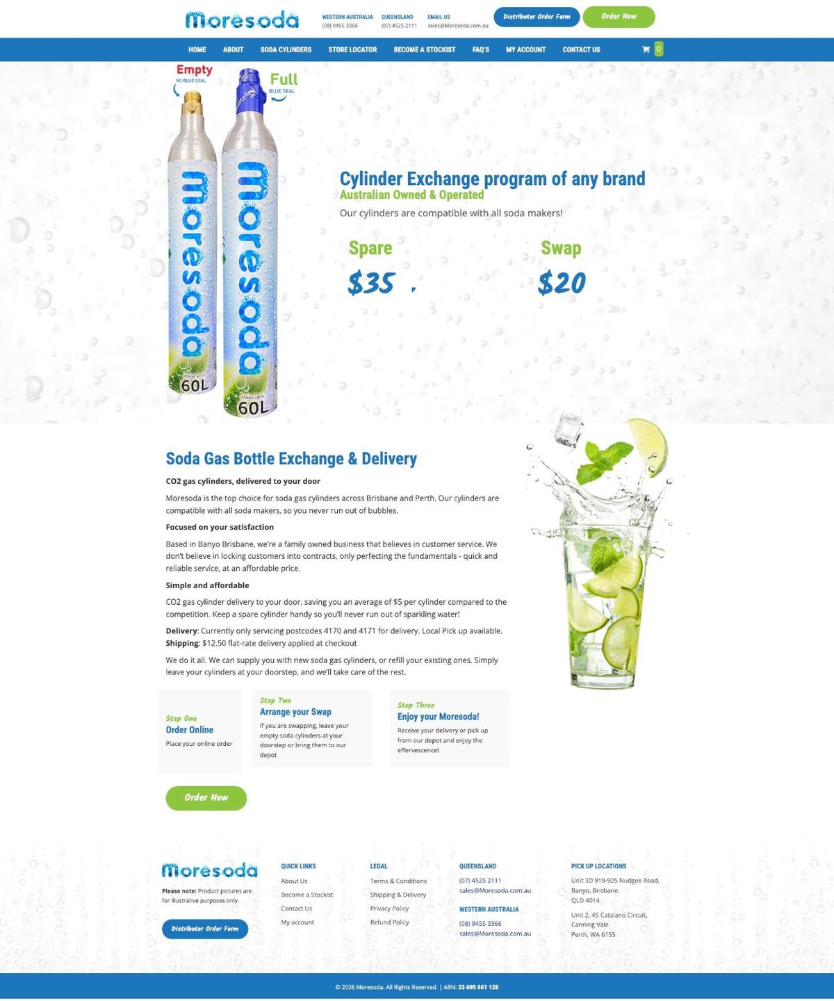 MoreSoda homepage, before the DeCODE rebuild
