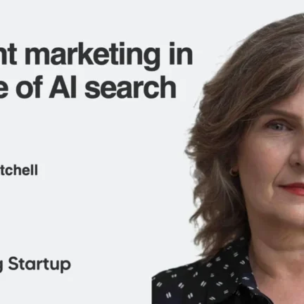 Sarah Mitchell of Typeset presenting Content Marketing in the Age of AI Search at Morning Startup Perth